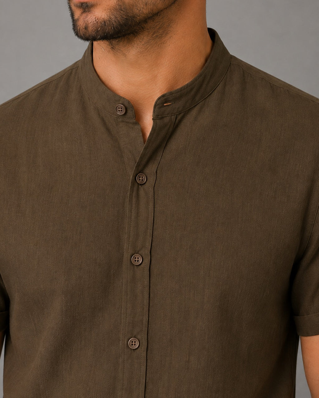 Camisa Gola Padre Efeito Linho - Varenna