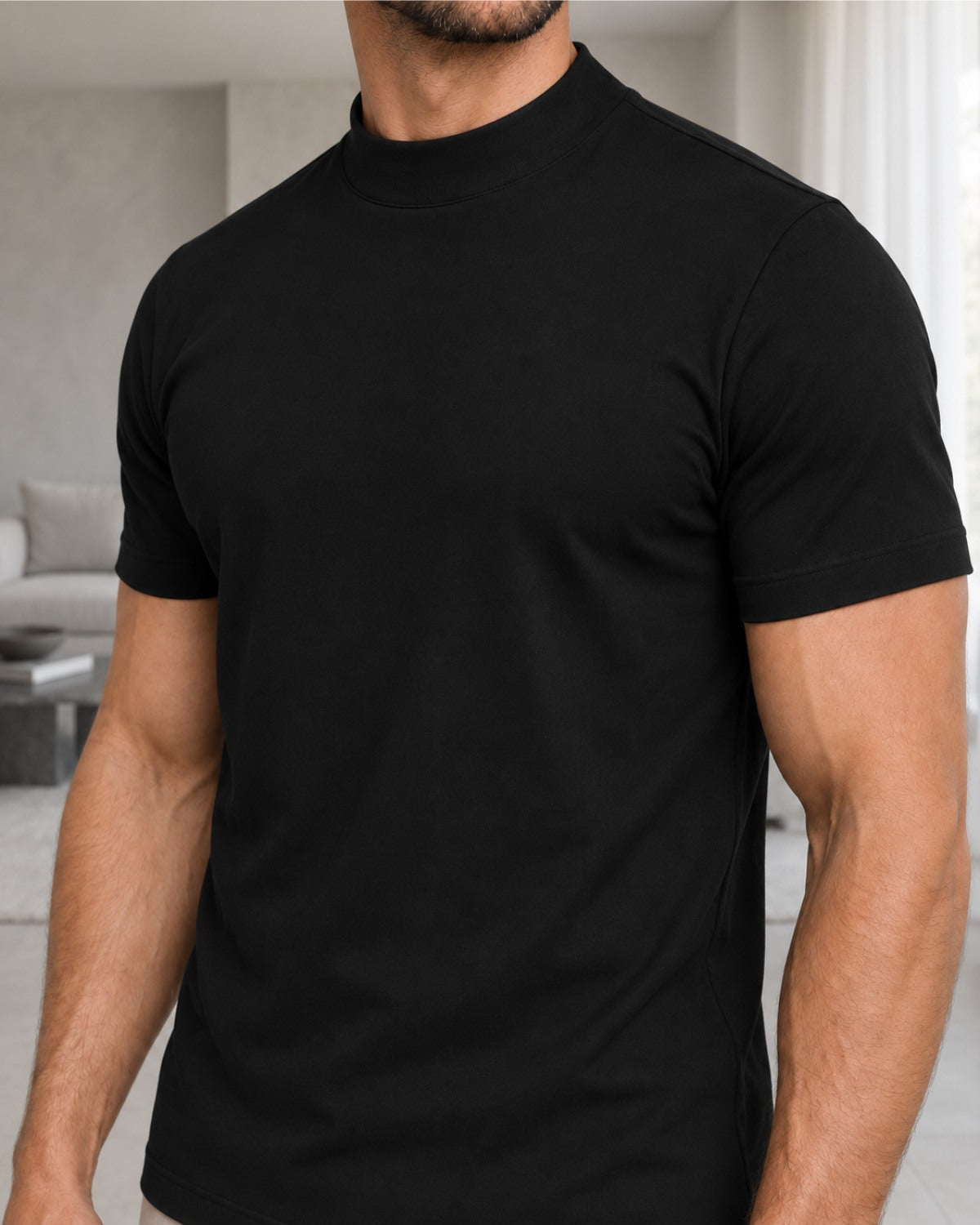 Camiseta de Gola Alta e Manga Curta - Firenze