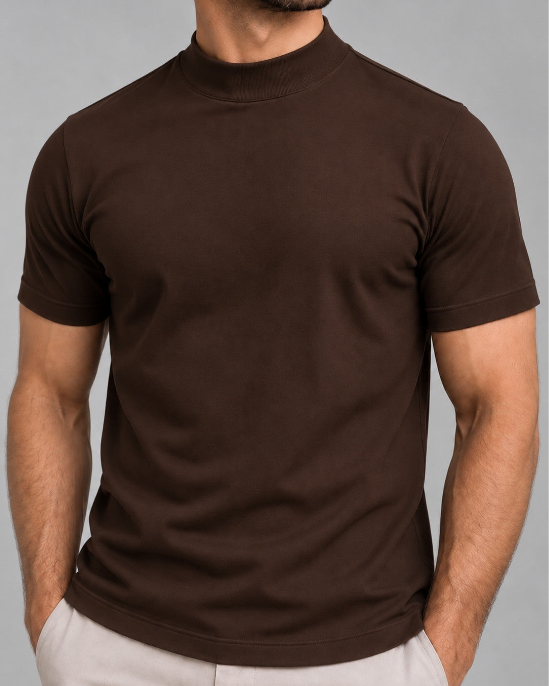 Camiseta de Gola Alta e Manga Curta - Firenze