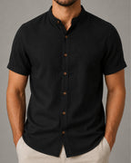 Camisa Gola Padre Efeito Linho - Varenna