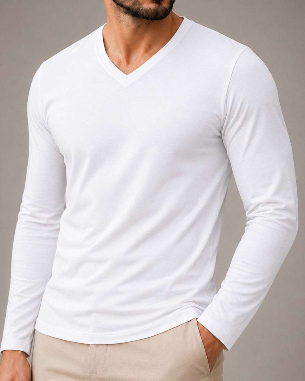 Camiseta Manga Longa Gola V - Verona