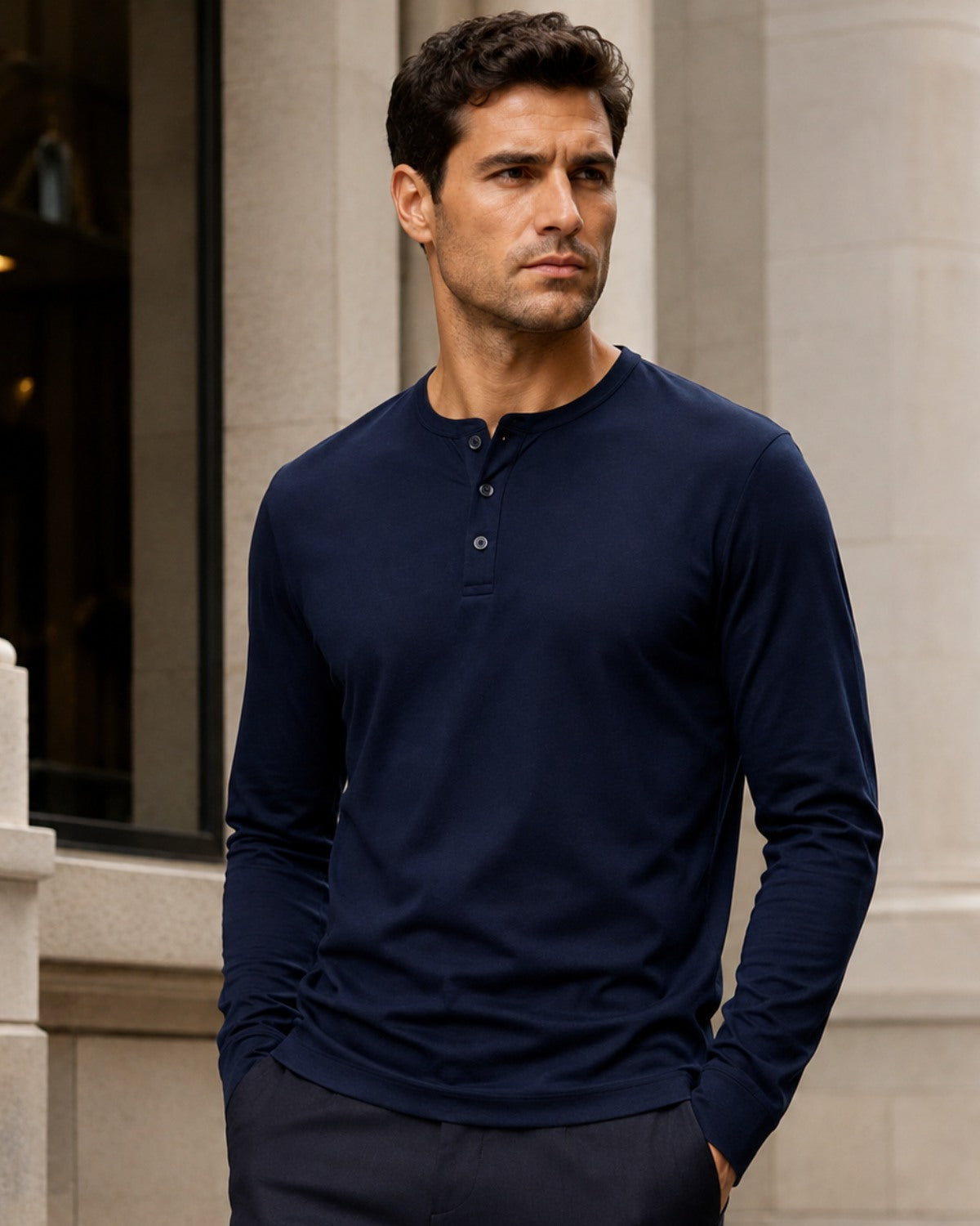 Camiseta Henley Manga Longa Performance - Garda