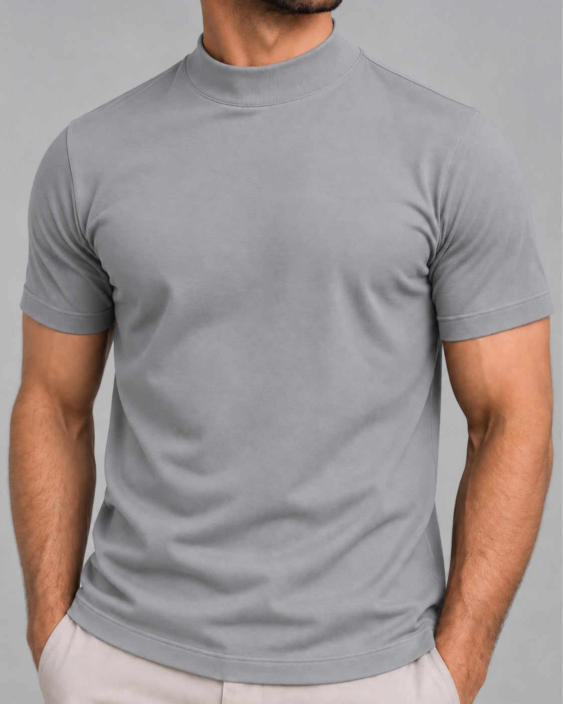 Camiseta de Gola Alta e Manga Curta - Firenze