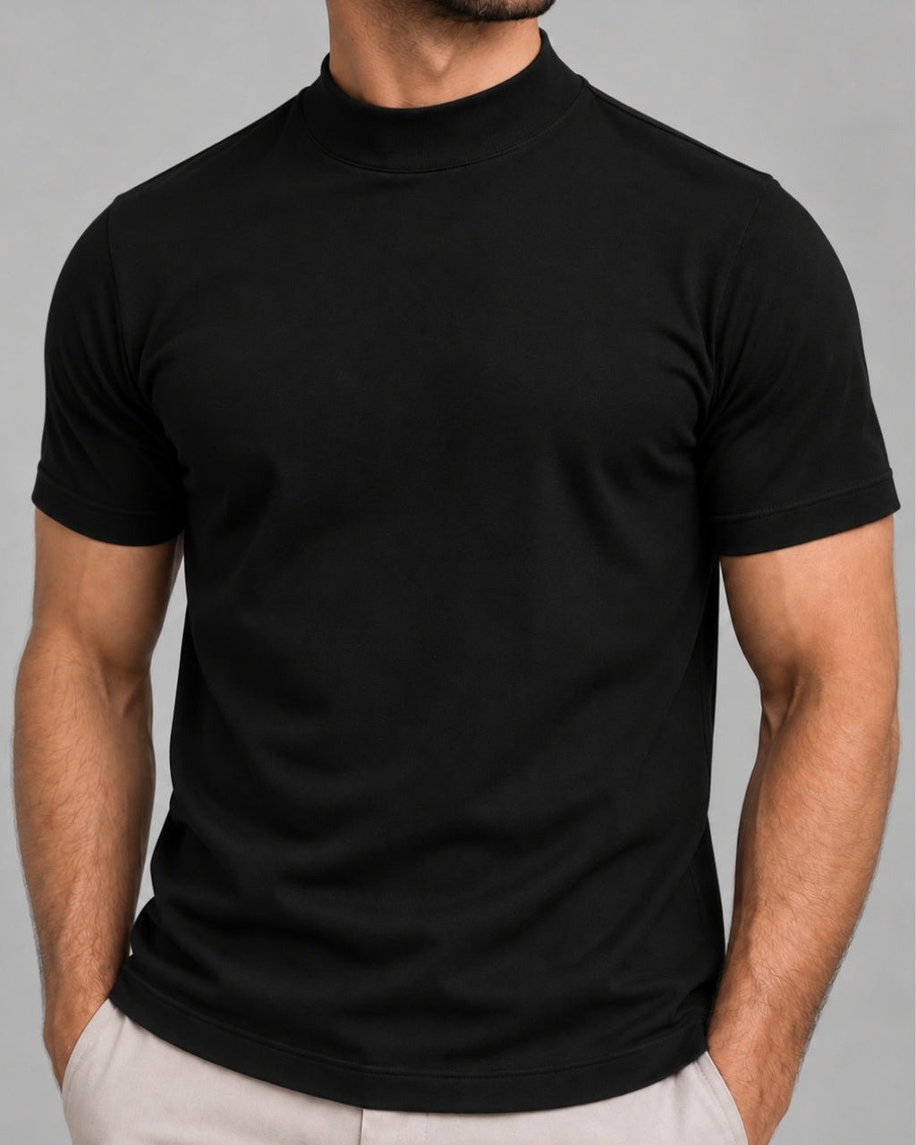 Camiseta de Gola Alta e Manga Curta - Firenze