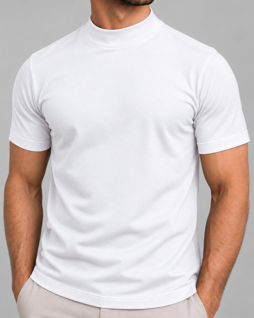 Camiseta de Gola Alta e Manga Curta - Firenze