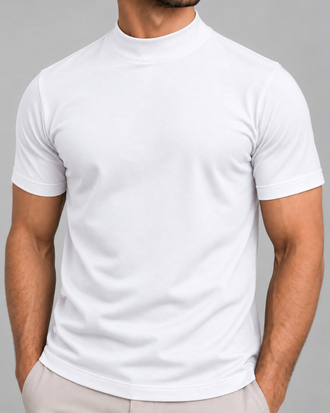 Camiseta de Gola Alta e Manga Curta - Firenze