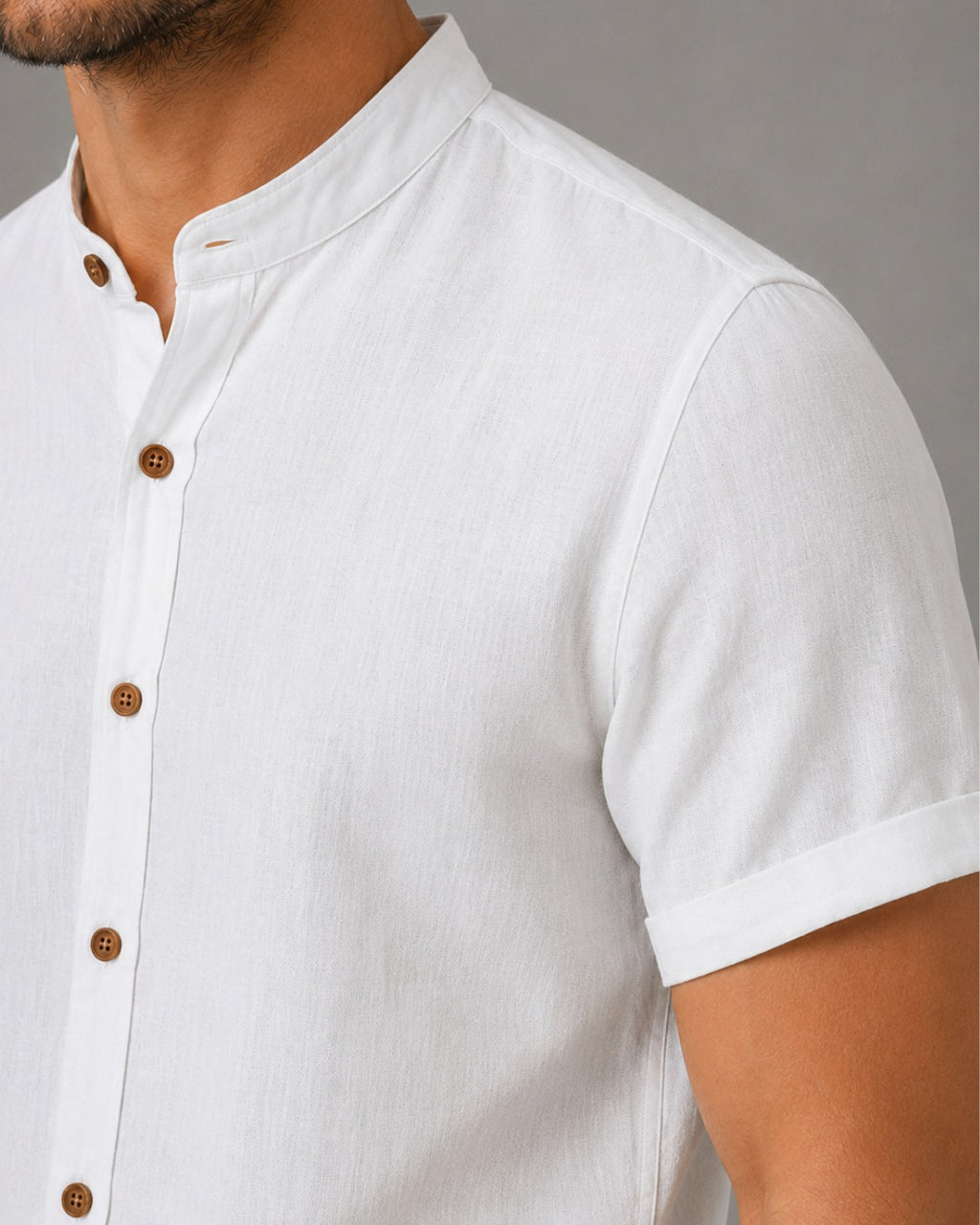 Camisa Gola Padre Efeito Linho - Varenna