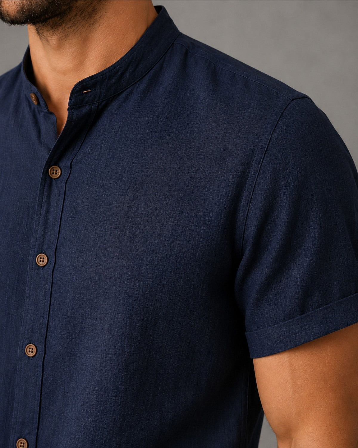 Camisa Gola Padre Efeito Linho - Varenna