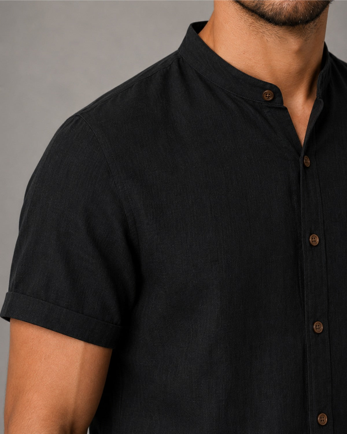 Camisa Gola Padre Efeito Linho - Varenna