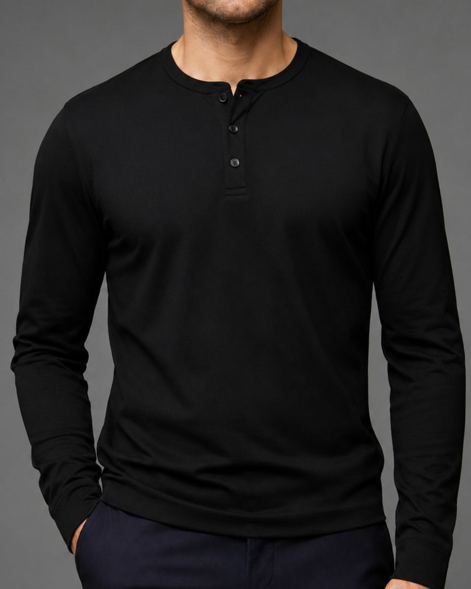 Camiseta Henley Manga Longa Performance - Garda