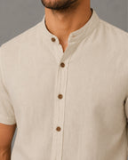Camisa Gola Padre Efeito Linho - Varenna