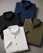 Kit 4x Camisa de Manga Curta Texturizada - Varenna