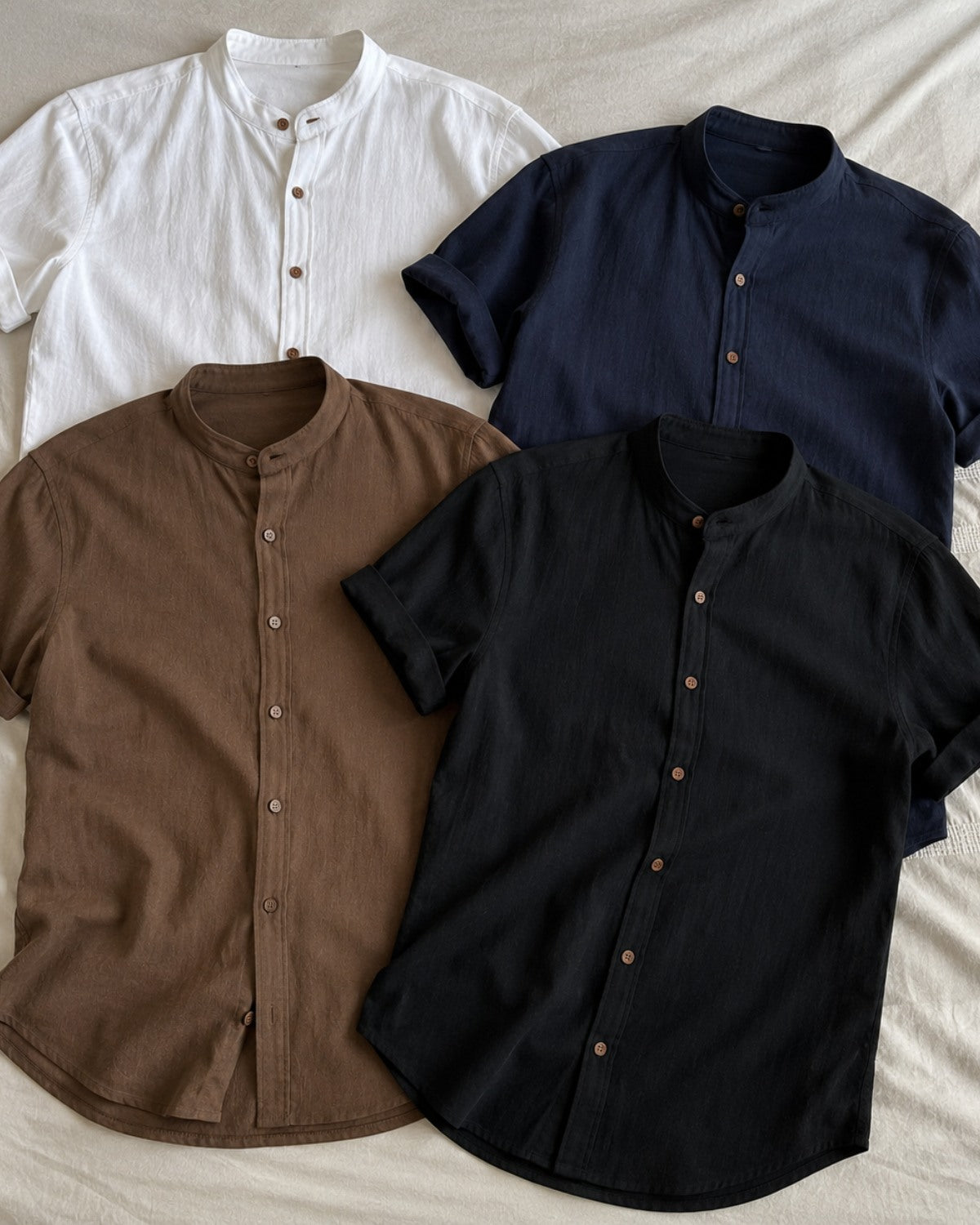 Camisa Gola Padre Efeito Linho - Varenna
