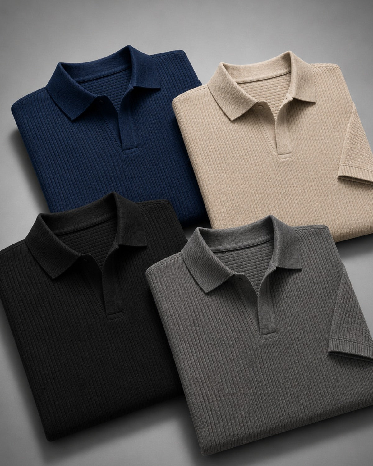 Kit 4x Camisa Polo Texturizada Sem Botões - Ravello