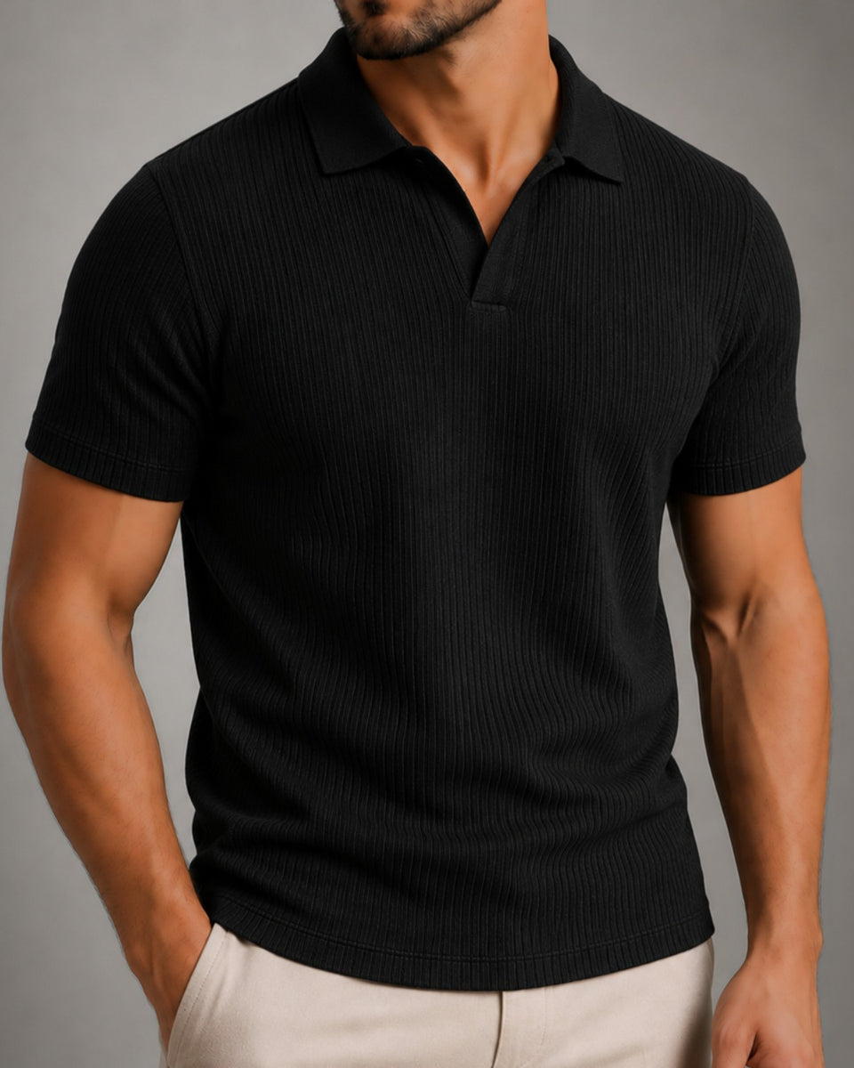 Camisa Polo Texturizada Sem Botões - Ravello