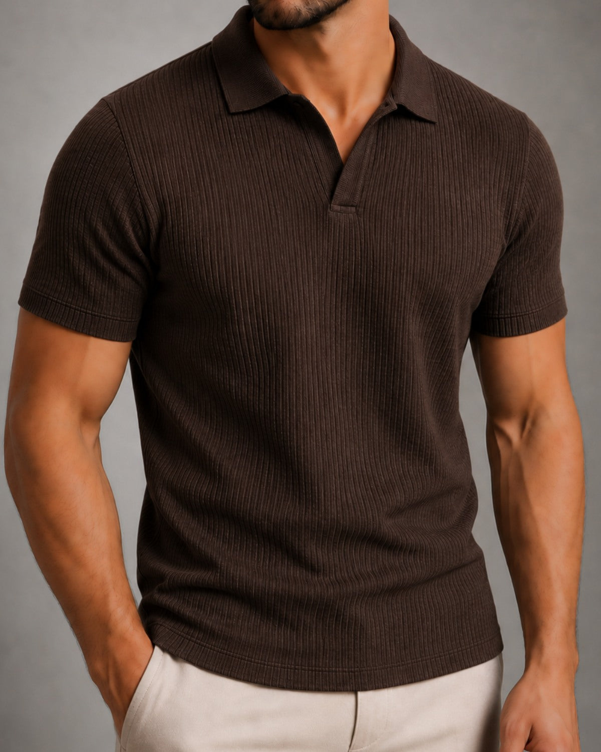 Camisa Polo Texturizada Sem Botões - Ravello