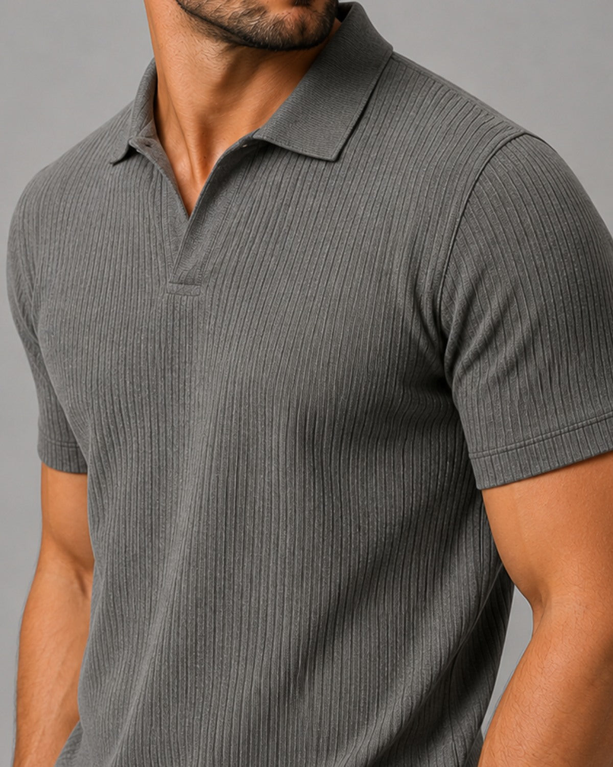 Camisa Polo Texturizada Sem Botões - Ravello