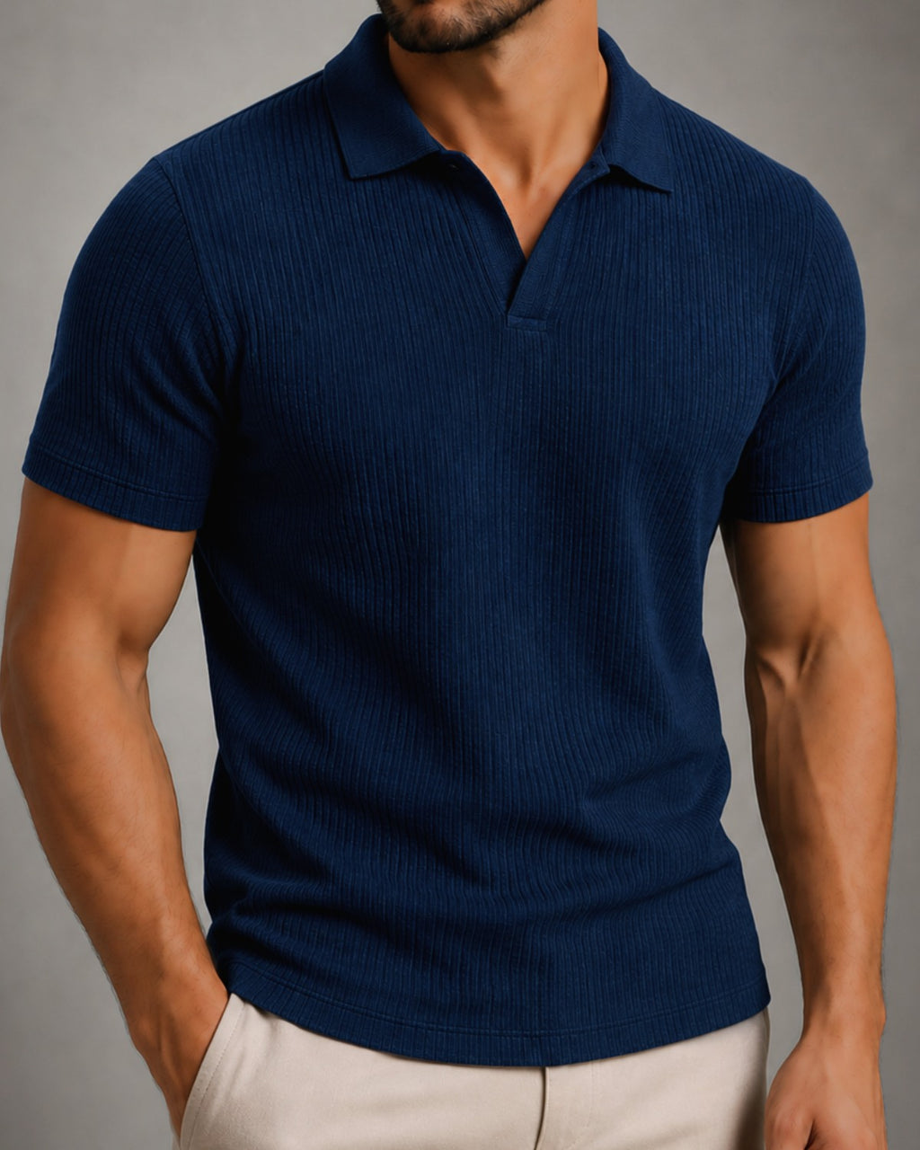 Camisa Polo Texturizada Sem Botões - Ravello