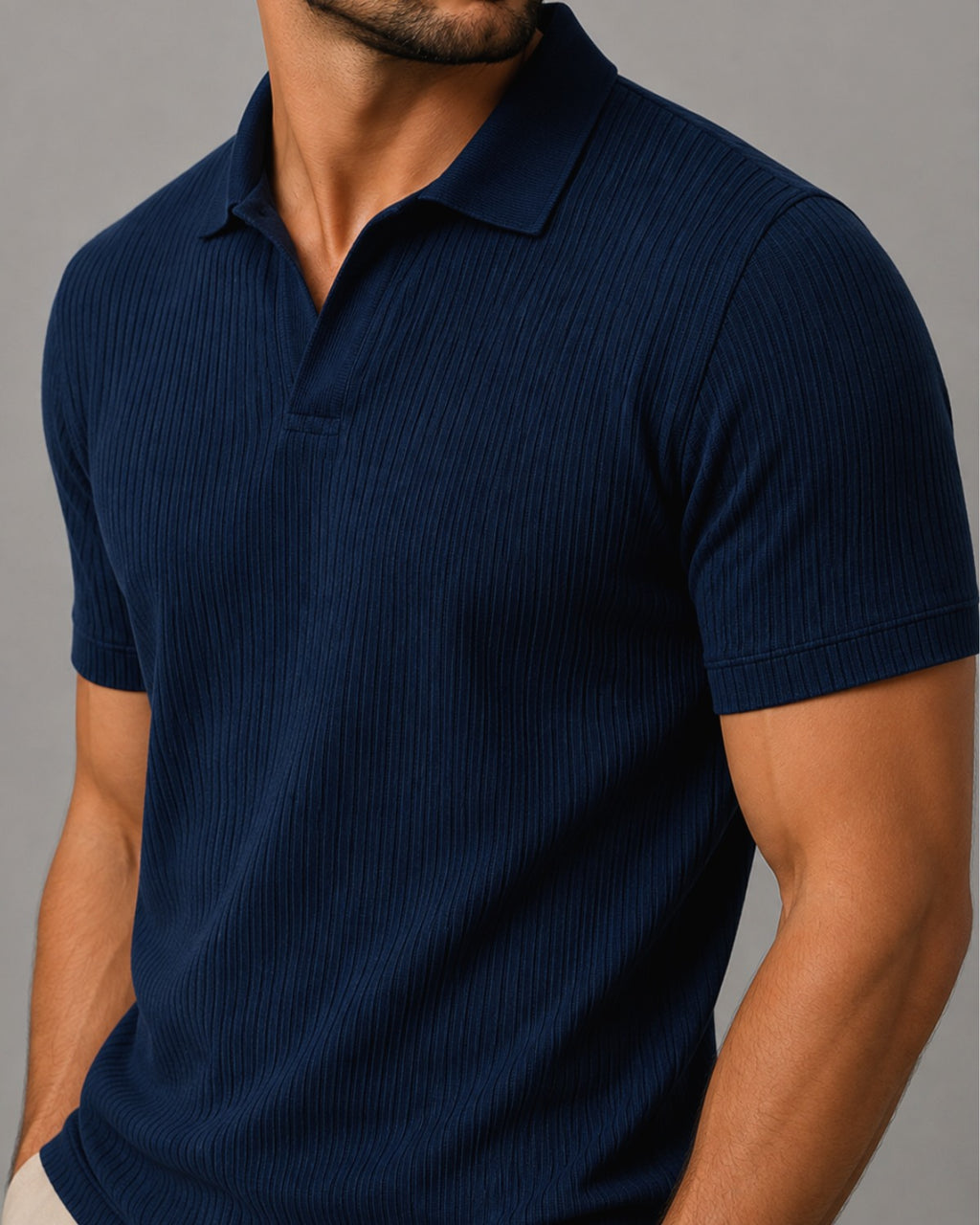 Camisa Polo Texturizada Sem Botões - Ravello