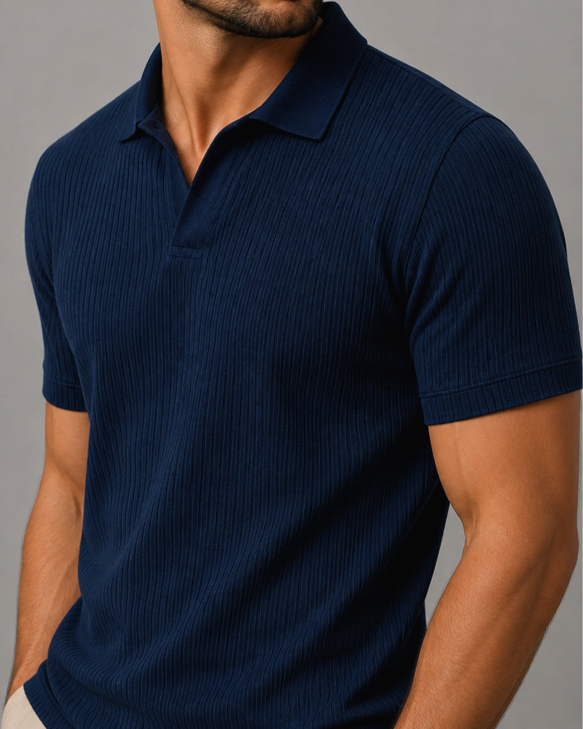 Camisa Polo Texturizada Sem Botões - Ravello